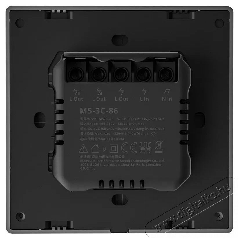SONOFF M5-3C-86 SwitchMan H&aacute;ztart&aacute;s / Otthon / K&uuml;lt&eacute;r - Okos otthon - Kieg&eacute;sz&iacute;tő - 520669