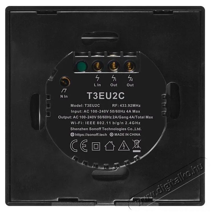 SONOFF T3EU2C-TX Series H&aacute;ztart&aacute;s / Otthon / K&uuml;lt&eacute;r - Okos otthon - Kieg&eacute;sz&iacute;tő - 520690