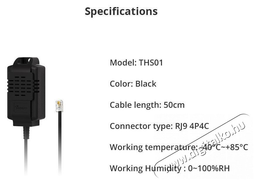 SONOFF THS01 Temperature & Humidity Sensor H&aacute;ztart&aacute;s / Otthon / K&uuml;lt&eacute;r - Lak&aacute;sfelszerel&eacute;s - Időj&aacute;r&aacute;s &aacute;llom&aacute;s kieg&eacute;sz&iacute;tő - 519782