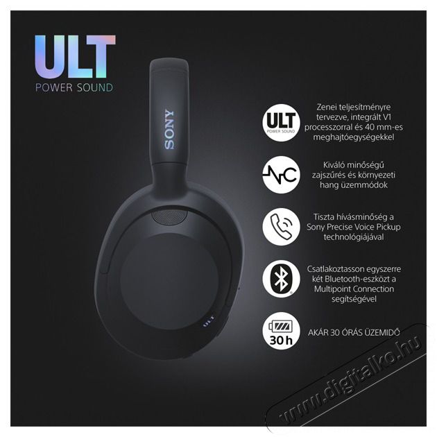 SONY WHULT900NB.CE7 ULT WEAR zajszűrős fekete Bluetooth fejhallgat&oacute; Audio-Video / Hifi / Multim&eacute;dia - F&uuml;l &eacute;s Fejhallgat&oacute;k - Fejhallgat&oacute; - 497349