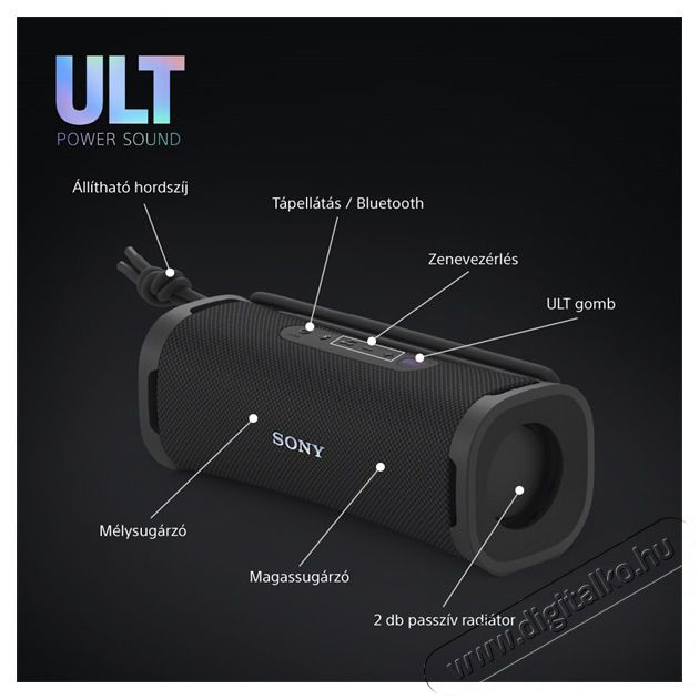 SONY SRSULT10B.CE7 ULT FIELD 1 hordozhat&oacute; vezet&eacute;k n&eacute;lk&uuml;li fekete Bluetooth hangsz&oacute;r&oacute; Audio-Video / Hifi / Multim&eacute;dia - Hordozhat&oacute;, vezet&eacute;k n&eacute;lk&uuml;li / bluetooth hangsug&aacute;rz&oacute; - Hordozhat&oacute;, vezet&eacute;k n&eacute;lk&uuml;li / bluetooth hangsug&aacute;rz&oacute; - 497835