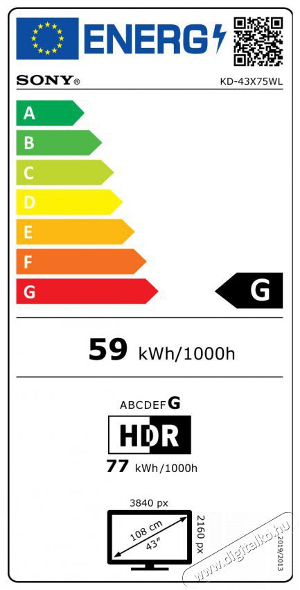 SONY KD43X75WLPAEP UHD SMART LED TV Telev&iacute;zi&oacute;k - LED telev&iacute;zi&oacute; - UHD 4K felbont&aacute;s&uacute; - 480496