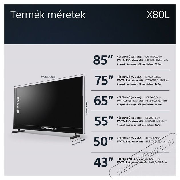 SONY 55 KD55X80LAEP 4K UHD Smart LED TV Telev&iacute;zi&oacute;k - LED telev&iacute;zi&oacute; - UHD 4K felbont&aacute;s&uacute; - 501529