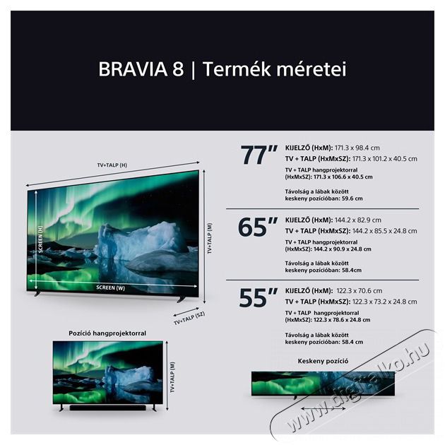 SONY 77 K77XR80PAEP 4K UHD Smart OLED TV Telev&iacute;zi&oacute;k - OLED telev&iacute;zi&oacute; - UHD 4K felbont&aacute;s&uacute; - 501530