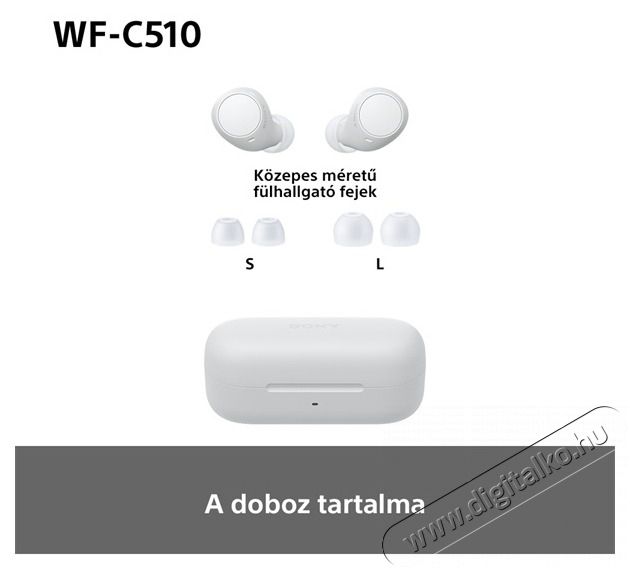 SONY WFC510W.CE7 True Wireless Bluetooth feh&eacute;r f&uuml;lhallgat&oacute; Audio-Video / Hifi / Multim&eacute;dia - Hordozhat&oacute;, vezet&eacute;k n&eacute;lk&uuml;li / bluetooth hangsug&aacute;rz&oacute; - Hordozhat&oacute;, vezet&eacute;k n&eacute;lk&uuml;li / bluetooth hangsug&aacute;rz&oacute; - 507126
