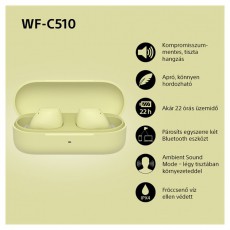 SONY WFC510Y.CE7 True Wireless Bluetooth s&aacute;rga f&uuml;lhallgat&oacute; Audio-Video / Hifi / Multim&eacute;dia - Hordozhat&oacute;, vezet&eacute;k n&eacute;lk&uuml;li / bluetooth hangsug&aacute;rz&oacute; - Hordozhat&oacute;, vezet&eacute;k n&eacute;lk&uuml;li / bluetooth hangsug&aacute;rz&oacute; - 507127