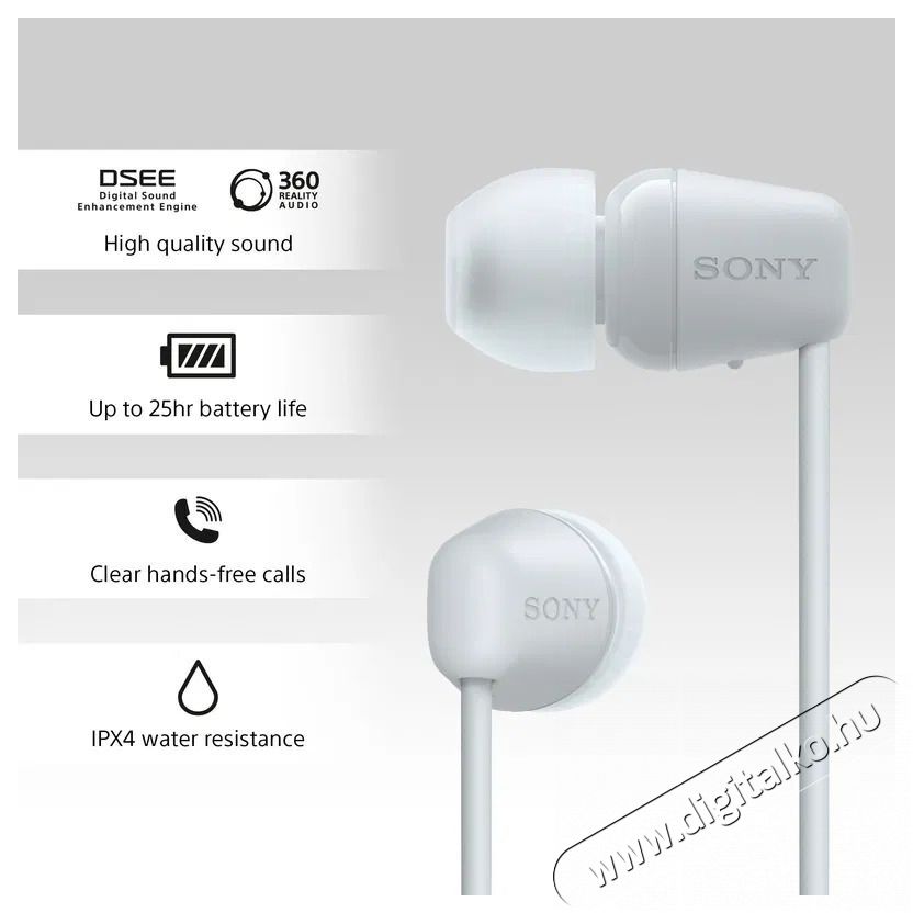 SONY WI-C100, feh&eacute;r Audio-Video / Hifi / Multim&eacute;dia - F&uuml;l &eacute;s Fejhallgat&oacute;k - F&uuml;lhallgat&oacute; - 510253