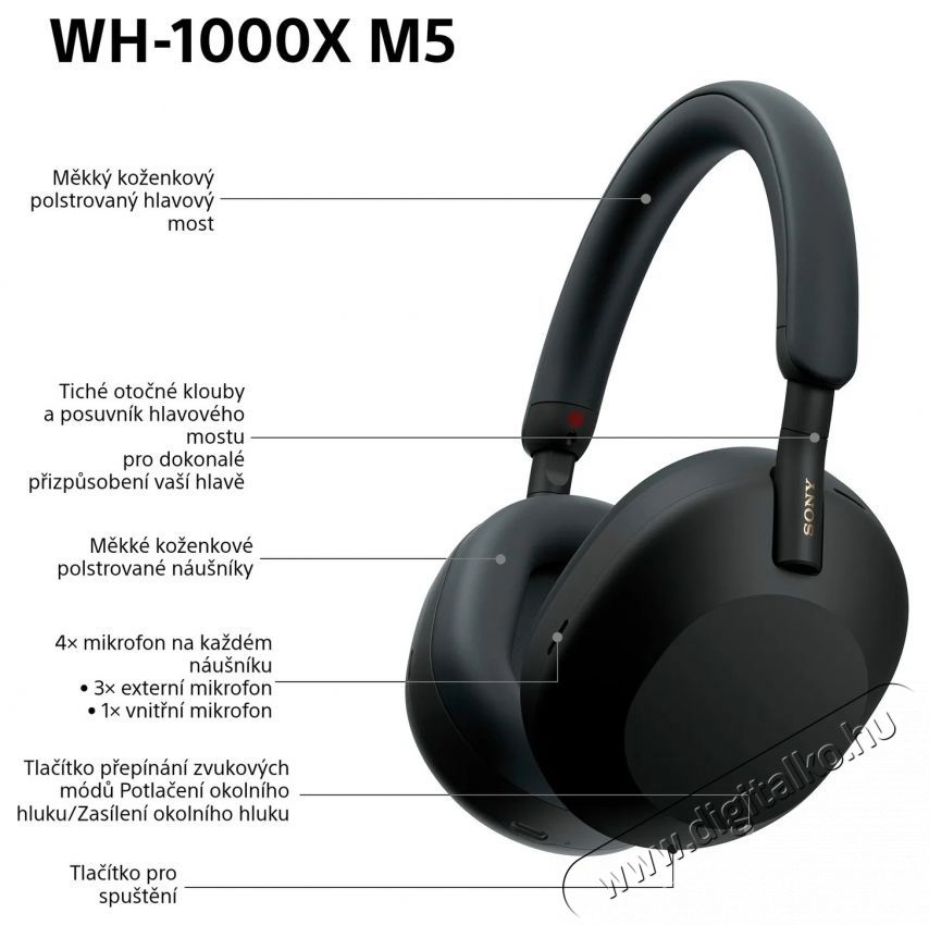 SONY Noise Cancelling WH-1000XM5, Fekete, Limited soft case edition Audio-Video / Hifi / Multim&eacute;dia - F&uuml;l &eacute;s Fejhallgat&oacute;k - Fejhallgat&oacute; - 531217