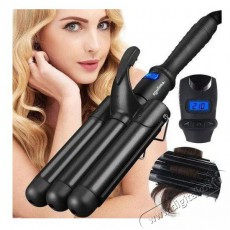 Soulima 19389 Tripla hajs&uuml;tővas, ker&aacute;mia, 70-130 W, fekete Sz&eacute;ps&eacute;g&aacute;pol&aacute;s / Eg&eacute;szs&eacute;g - Haj&aacute;pol&aacute;s - Hajs&uuml;tővas / g&ouml;nd&ouml;r&iacute;tő - 510703