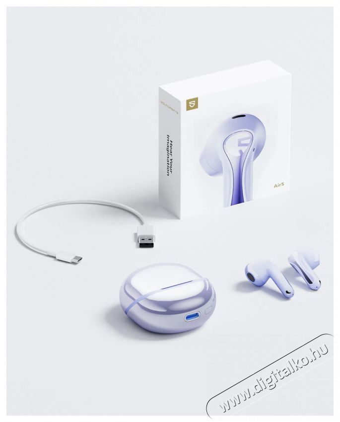 Soundpeats Air5 Purple Audio-Video / Hifi / Multim&eacute;dia - F&uuml;l &eacute;s Fejhallgat&oacute;k - F&uuml;lhallgat&oacute; mikrofonnal / headset - 519197