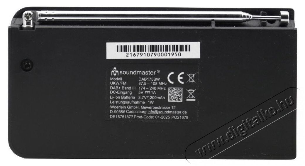 Soundmaster DAB175SW Audio-Video / Hifi / Multim&eacute;dia - Hordozhat&oacute; CD / DVD / Multim&eacute;dia k&eacute;sz&uuml;l&eacute;k - Hordozhat&oacute; CD / Multim&eacute;dia r&aacute;di&oacute;magn&oacute; / Boombox - 526153