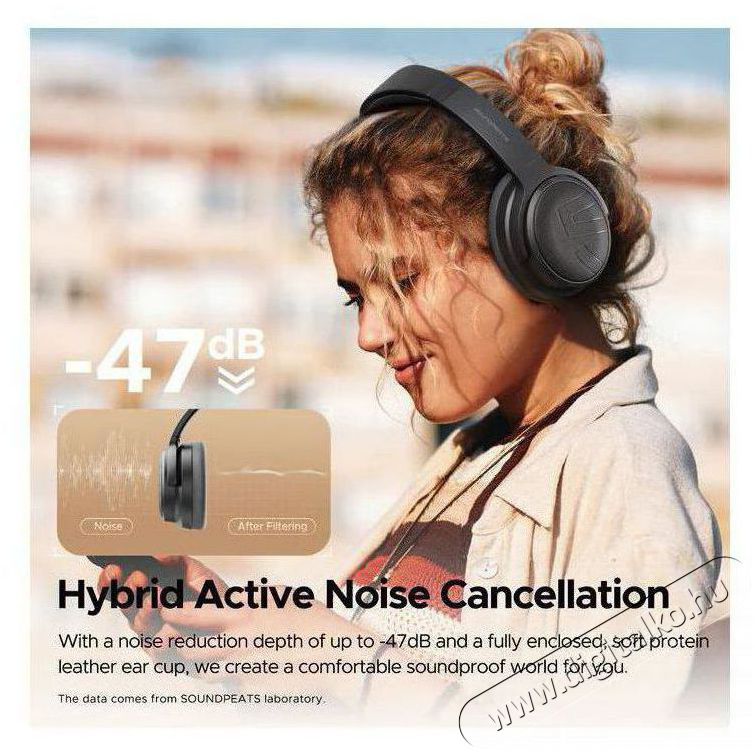 Soundpeats Space Pro Black Audio-Video / Hifi / Multim&eacute;dia - F&uuml;l &eacute;s Fejhallgat&oacute;k - F&uuml;lhallgat&oacute; mikrofonnal / headset - 519195