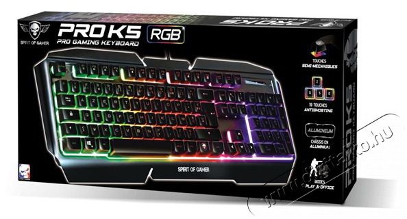 SPIRIT OF GAMER PRO-K5 HUN fekete RGB USB gamer billentyűzet Iroda &eacute;s sz&aacute;m&iacute;t&aacute;stechnika - Billentyűzet / billentyűzet szett - Vezet&eacute;kes - 404531