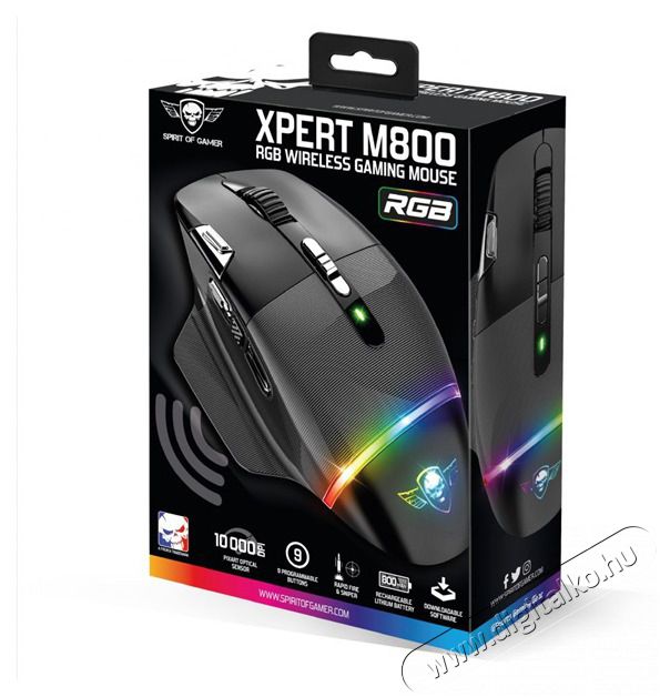 SPIRIT OF GAMER XPERT-M800 10 000DPI vezet&eacute;k n&eacute;lk&uuml;li fekete gamer eg&eacute;r Iroda &eacute;s sz&aacute;m&iacute;t&aacute;stechnika - Eg&eacute;r - Vezet&eacute;k n&eacute;lk&uuml;li eg&eacute;r - 455601