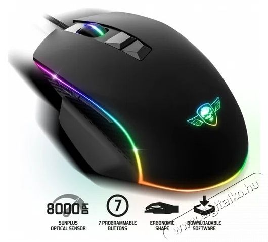 SPIRIT OF GAMER PRO-M1 8000DPI fekete gamer eg&eacute;r Iroda &eacute;s sz&aacute;m&iacute;t&aacute;stechnika - Eg&eacute;r - Vezet&eacute;kes eg&eacute;r - 456147