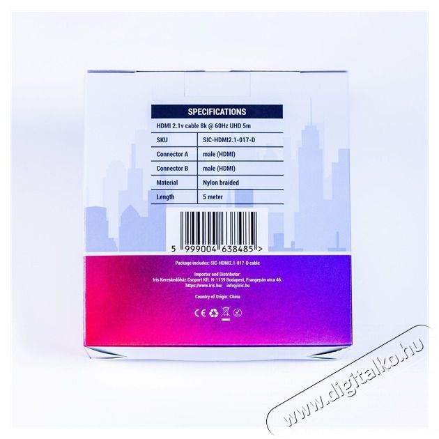 Stansson 5m HDMI 2.1 k&aacute;bel Tv kieg&eacute;sz&iacute;tők - K&aacute;bel / csatlakoz&oacute; - Hdmi k&aacute;bel - 499970