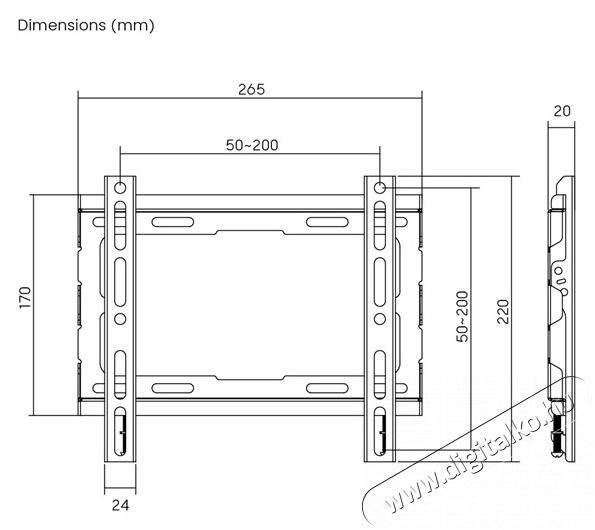 Stansson WM-2343 23-43 fix fali TV konzol Tv kieg&eacute;sz&iacute;tők - Fali tart&oacute; / konzol - Fali tv tart&oacute; - 507186