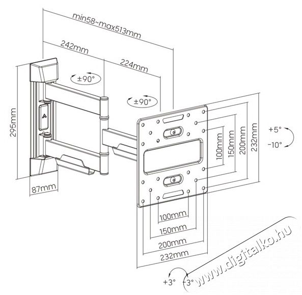 Stansson WM-2343-5-5 23 Tv kieg&eacute;sz&iacute;tők - Fali tart&oacute; / konzol - Fali tv tart&oacute; - 507189