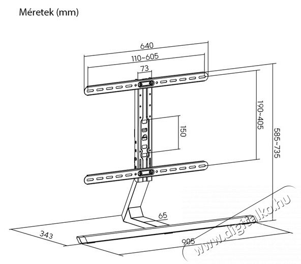 Stansson WM-3775 37"-75" asztali TV &aacute;llv&aacute;ny Tv kieg&eacute;sz&iacute;tők - Fali tart&oacute; / konzol - Tv asztal - 507192