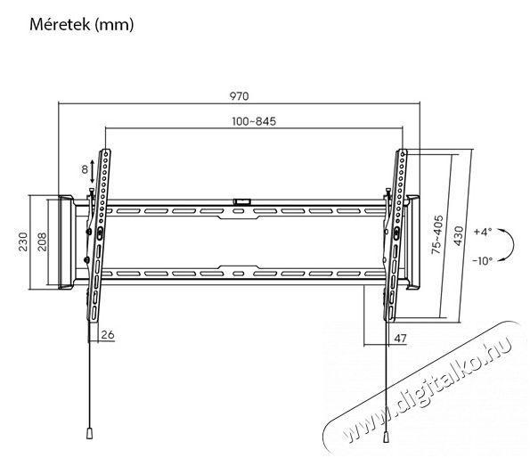 Stansson WM-4390-4 43-90 d&ouml;nthető fali TV konzol Tv kieg&eacute;sz&iacute;tők - Fali tart&oacute; / konzol - Fali tv tart&oacute; - 507182