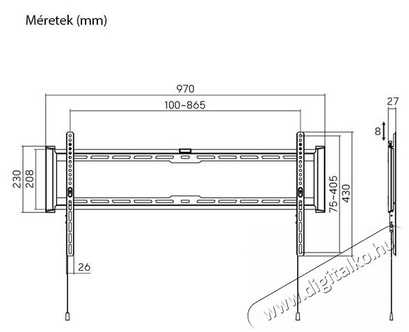 Stansson WM-4390 43-90 fix fali TV konzol Tv kieg&eacute;sz&iacute;tők - Fali tart&oacute; / konzol - Fali tv tart&oacute; - 507183
