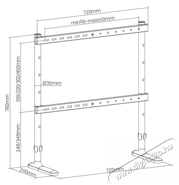 Stansson WM-4975 49"-75" asztali TV &aacute;llv&aacute;ny Tv kieg&eacute;sz&iacute;tők - Fali tart&oacute; / konzol - Tv asztal - 507191