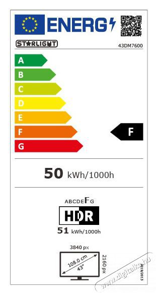 Star-Light 43DM7600 Smart LED Telev&iacute;zi&oacute;, 109 cm, 4K Ultra HD Telev&iacute;zi&oacute;k - LED telev&iacute;zi&oacute; - UHD 4K felbont&aacute;s&uacute; - 500876