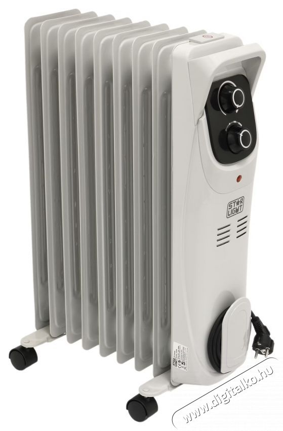 Star-Light YOH9 elektromos radi&aacute;tor, 2000W, 9 elem, 3 fokozat, biztons&aacute;gi termoszt&aacute;t, &aacute;ll&iacute;that&oacute; termoszt&aacute;t, 5 olajcsatorna, Sz&uuml;rke H&aacute;ztart&aacute;s / Otthon / K&uuml;lt&eacute;r - Fűt&eacute;s - Hősug&aacute;rz&oacute; / fűtőtest - 537370