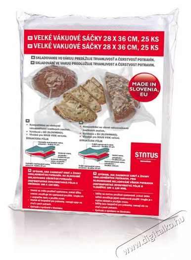 STATUS PREMIUM 176210 V&aacute;kuumtasak, 28&times;36 cm, 25 db Konyhai term&eacute;kek - F&oacute;liahegesztő - V&aacute;kumf&oacute;lia - 520793