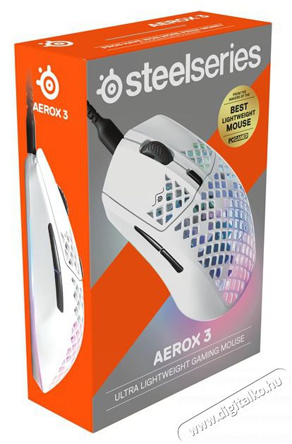 STEELSERIES Aerox 3 (2022) Snow feh&eacute;r optikai gamer eg&eacute;r Iroda &eacute;s sz&aacute;m&iacute;t&aacute;stechnika - Eg&eacute;r - Vezet&eacute;kes eg&eacute;r - 396049