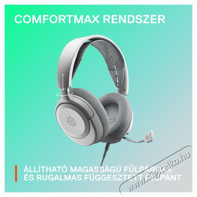 STEELSERIES Arctis Nova 1 gamer headset - Feh&eacute;r Audio-Video / Hifi / Multim&eacute;dia - F&uuml;l &eacute;s Fejhallgat&oacute;k - Fejhallgat&oacute; mikrofonnal / headset - 457493