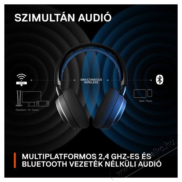 STEELSERIES Arctis Nova 7P vezet&eacute;k n&eacute;lk&uuml;li k&eacute;k-fekete gamer headset Audio-Video / Hifi / Multim&eacute;dia - F&uuml;l &eacute;s Fejhallgat&oacute;k - Fejhallgat&oacute; mikrofonnal / headset - 457498