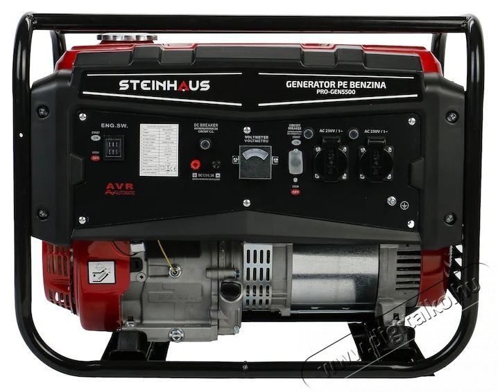 Steinhaus PRO-GEN5500 Gener&aacute;tor, 5500 W fesz&uuml;lts&eacute;gstabiliz&aacute;torral, benzin, auton&oacute;mia 11 h H&aacute;ztart&aacute;s / Otthon / K&uuml;lt&eacute;r - Szersz&aacute;m - &Aacute;ramfejlesztő - 537391