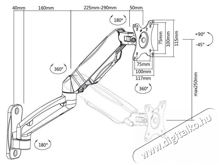 Stell SOS 1811 SINGLE fali TV/monitor tart&oacute; Tv kieg&eacute;sz&iacute;tők - Fali tart&oacute; / konzol - Fali tv tart&oacute; - 376807