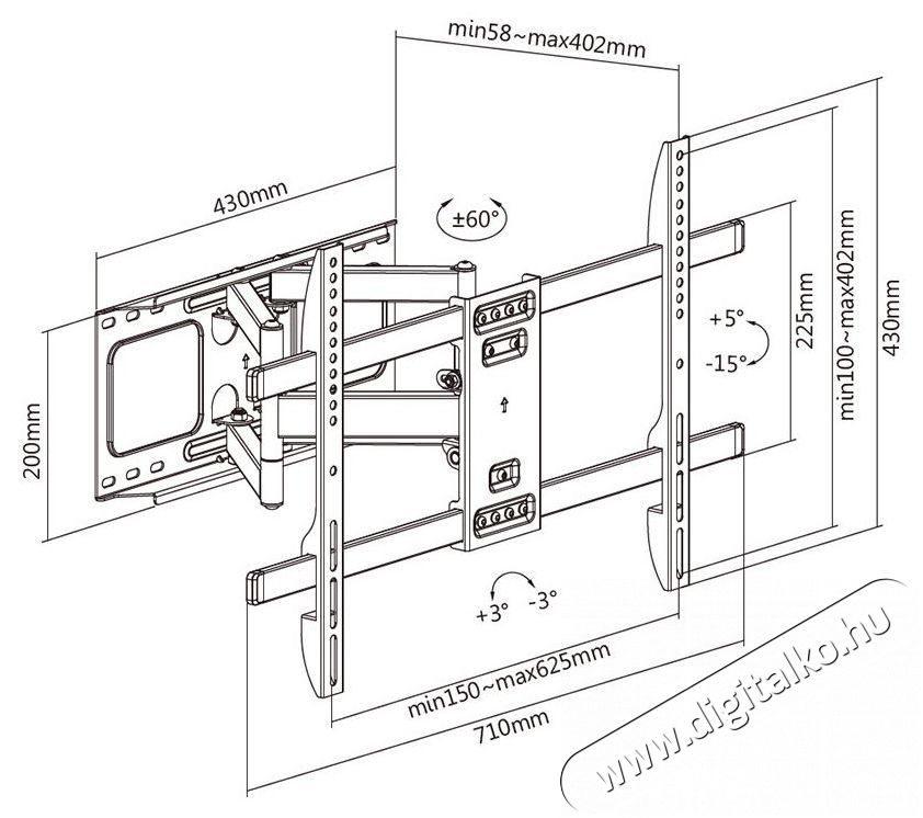 Stell SHO 5630 EXTEN. HOLDER TV 37-80 Tv kieg&eacute;sz&iacute;tők - Fali tart&oacute; / konzol - Fali tv tart&oacute; - 475665