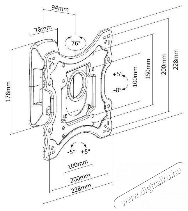 Stell SHO 7500 ADJU. HOLDER TV 23-42 Tv kieg&eacute;sz&iacute;tők - Fali tart&oacute; / konzol - Fali tv tart&oacute; - 475666