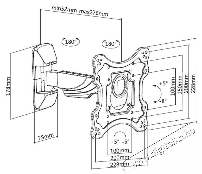 Stell SHO 7510 EXTEN. HOLDER TV 23-42 Tv kieg&eacute;sz&iacute;tők - Fali tart&oacute; / konzol - Fali tv tart&oacute; - 475667