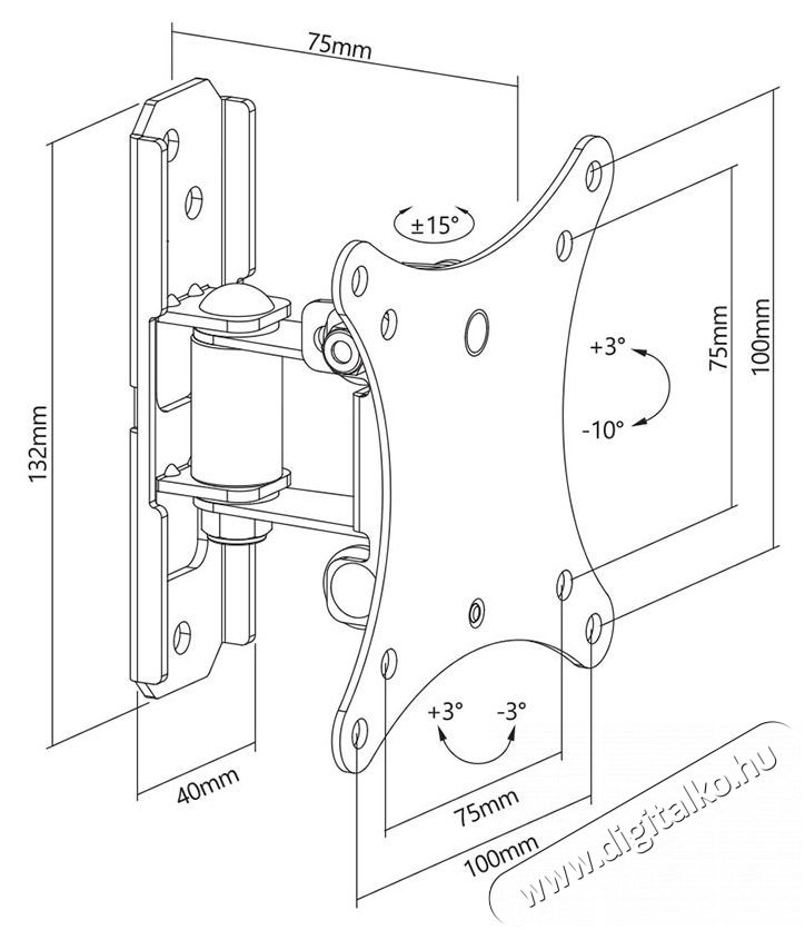 Stell SHO 4500 ADJU. HOLDER TV 13-27 Tv kieg&eacute;sz&iacute;tők - Fali tart&oacute; / konzol - Fali tv tart&oacute; - 475654