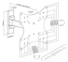 Stell SHO 4520 EXTEN. HOLDER TV 23-42 Tv kieg&eacute;sz&iacute;tők - Fali tart&oacute; / konzol - Fali tv tart&oacute; - 475656