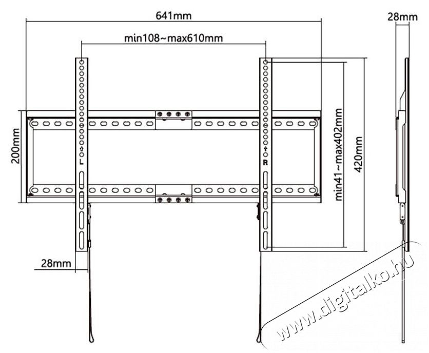 Stell SHO 5210 SLIM fix TV-tart&oacute; konzol 37 - 80 Tv kieg&eacute;sz&iacute;tők - Fali tart&oacute; / konzol - Fali tv tart&oacute; - 493400