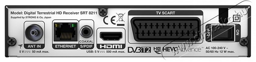 Strong SRT 8211 DVB-T2 HEVC HD belt&eacute;ri egys&eacute;g Tv kieg&eacute;sz&iacute;tők - DVB-T belt&eacute;ri egys&eacute;g - Set-Top-Box - 314941