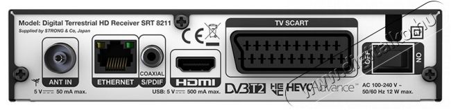 Strong SRT 8211 DVB-T2 HEVC HD belt&eacute;ri egys&eacute;g Tv kieg&eacute;sz&iacute;tők - DVB-T belt&eacute;ri egys&eacute;g - Set-Top-Box - 314941