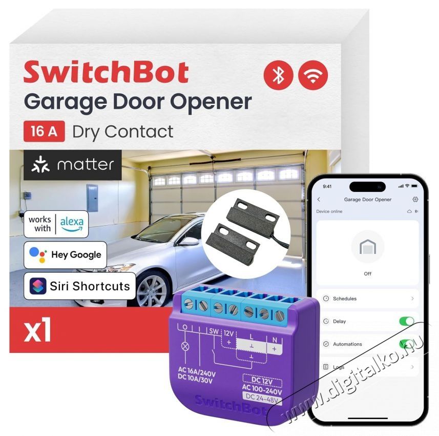 SwitchBot Garage Door Opener H&aacute;ztart&aacute;s / Otthon / K&uuml;lt&eacute;r - Okos otthon - Kieg&eacute;sz&iacute;tő - 520842
