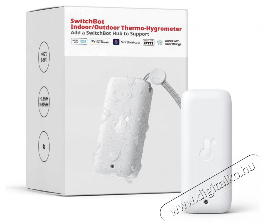 SwitchBot Thermo/Hygrometer Indoor/Outdoor H&aacute;ztart&aacute;s / Otthon / K&uuml;lt&eacute;r - Okos otthon - Termoszt&aacute;t - 519793