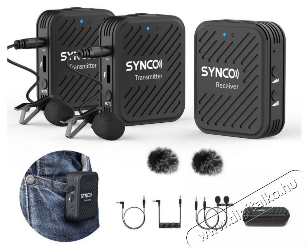 SYNCO WAir G1 (A2) Fot&oacute;-Vide&oacute; kieg&eacute;sz&iacute;tők - Mikrofon - Cs&iacute;ptetős, fej &eacute;s kitűző mikrofon - 526267
