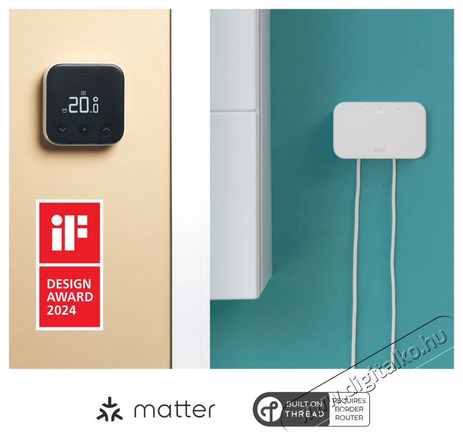 Tado vezet&eacute;k n&eacute;lk&uuml;li okos termoszt&aacute;t X + Tado vezet&eacute;k n&eacute;lk&uuml;li vevő (Starter Kit) H&aacute;ztart&aacute;s / Otthon / K&uuml;lt&eacute;r - Okos otthon - Termoszt&aacute;t - 508237