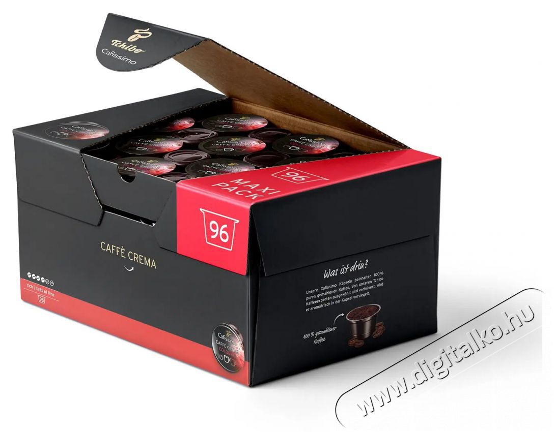 Tchibo Cafissimo Caffe Crema Columbia kapszula 96 db Konyhai term&eacute;kek - K&aacute;v&eacute;főző / k&aacute;v&eacute;&ouml;rlő / kieg&eacute;sz&iacute;tő - K&aacute;v&eacute; kapszula / pod / szemes / őr&ouml;lt k&aacute;v&eacute; - 475488