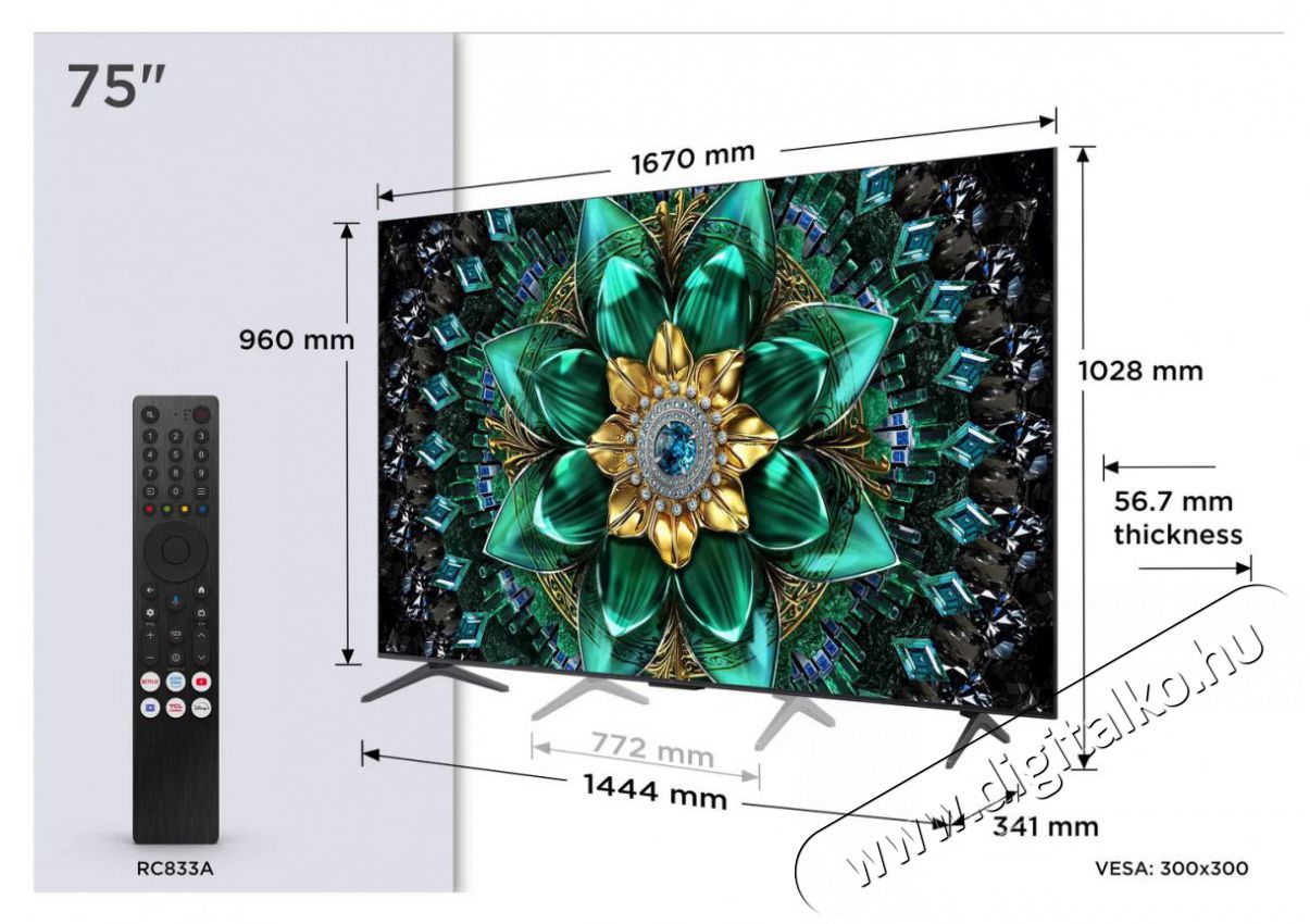 TCL 75 75Q6C Telev&iacute;zi&oacute;k - LED telev&iacute;zi&oacute; - UHD 4K felbont&aacute;s&uacute; - 506101