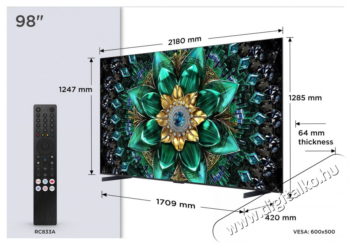 TCL 98  98Q6C Telev&iacute;zi&oacute;k - LED telev&iacute;zi&oacute; - UHD 4K felbont&aacute;s&uacute; - 506107