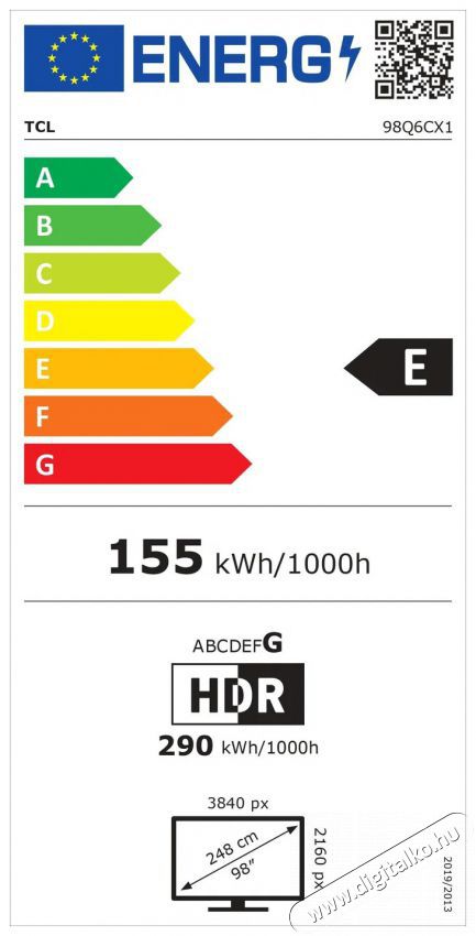 TCL 98  98Q6C Telev&iacute;zi&oacute;k - LED telev&iacute;zi&oacute; - UHD 4K felbont&aacute;s&uacute; - 506107